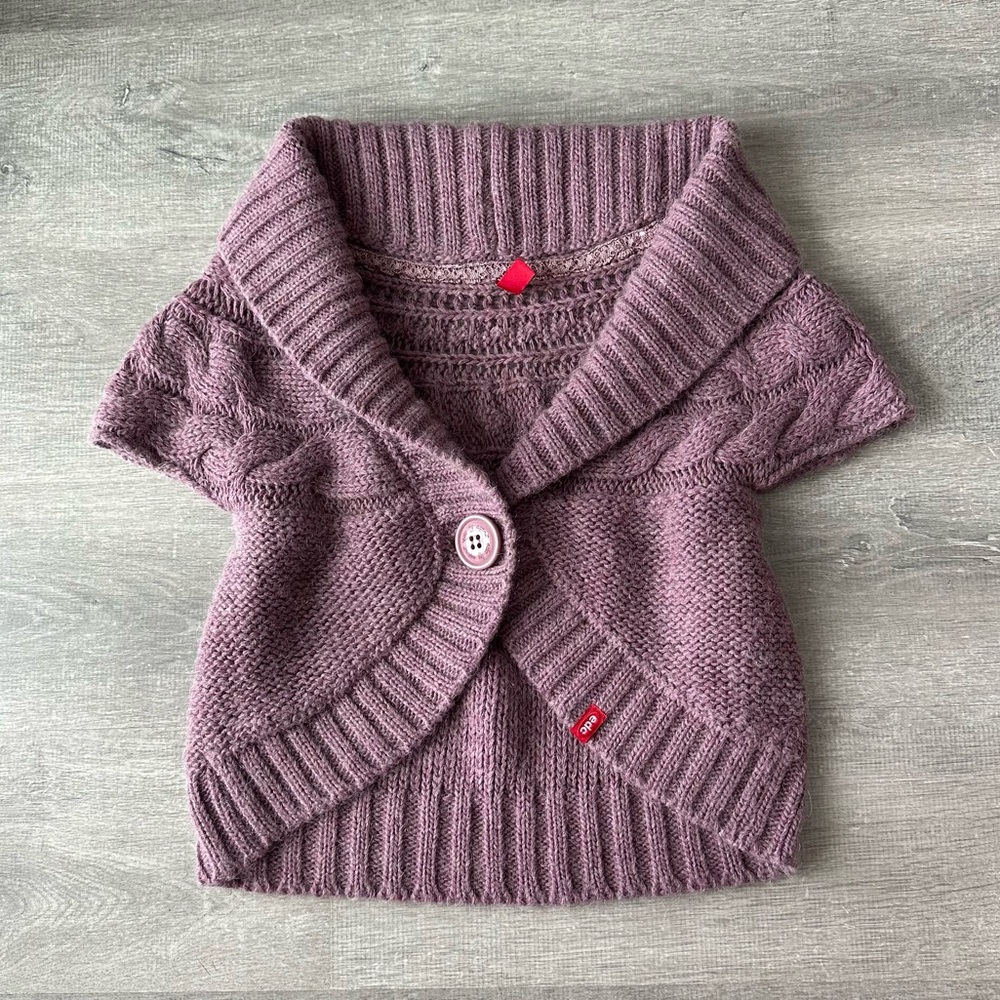 edc by Esprit Chunky Knit Crop Cardigan Y2K Purple